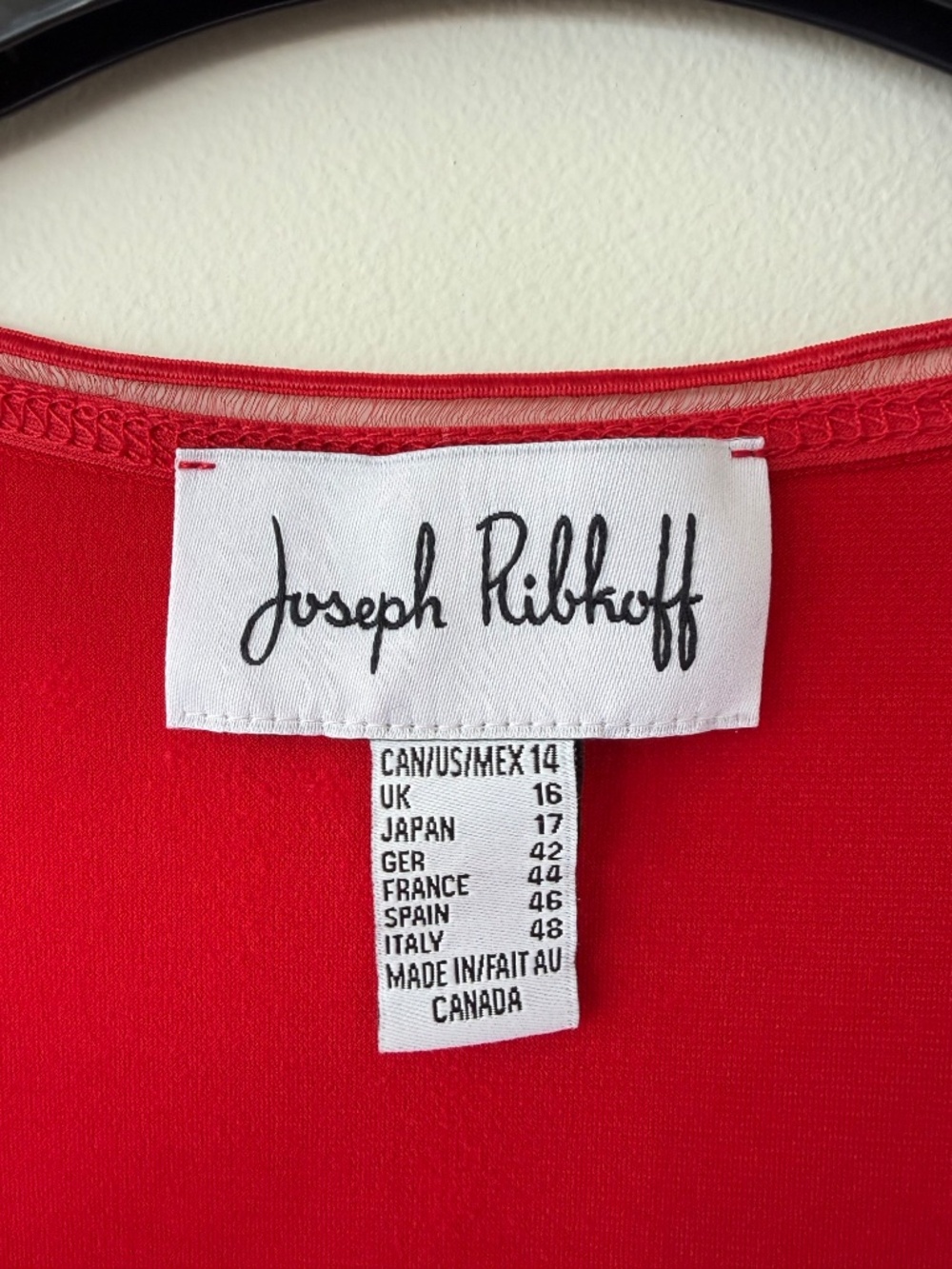 Joseph Ribkoff Lipstick (Radiant)Red Sleeveless Shell Top Size 14 Made in Canada - Picture 4 of 5